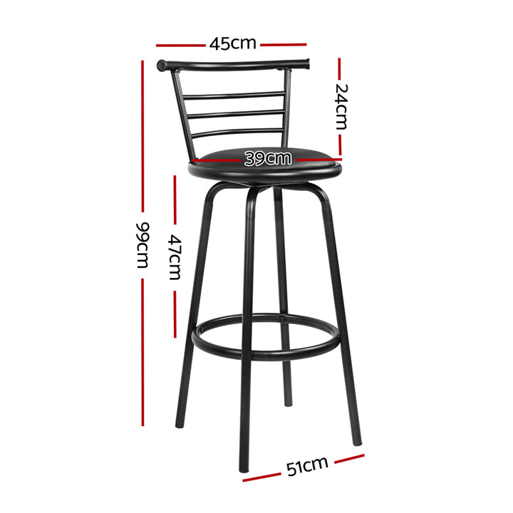 Scarlet Industrial Bar Stool (Set of 2) Black 75cm