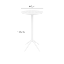 Load image into Gallery viewer, Outdoor Bar Tables - Mika Outdoor Bar Table (Round Top) White
