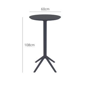 Outdoor Bar Tables - Mika Outdoor Bar Table (Round Top) Anthracite