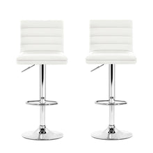 Load image into Gallery viewer, Bar Stools - Arne Set Of 2 Leather Gas Lift Swivel Kitchen Bar Stool White