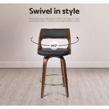 Load image into Gallery viewer, Bar Stools - Bentwood Set Of 4 Wooden Swivel Kitchen Bar Stool Black 76cm