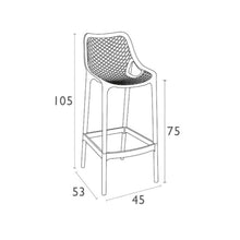 Load image into Gallery viewer, Bar Stools - Cleveland Outdoor Bar Stool Orange 75cm