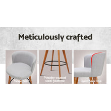 Load image into Gallery viewer, Bar Stools - Connor Fabric Bar Stool Wooden (Set Of 4) Grey 66cm