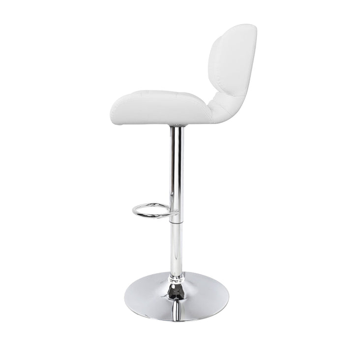 Bar Stools - Evan Leather Bar Stool Swivel (Set Of 4) White