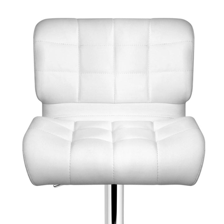 Bar Stools - Evan Set Of 4 Leather Gas Lift Kitchen Bar Stool White