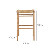 Load image into Gallery viewer, Bar Stools - Kai Wooden Bar Stool Backless Sand (Close Weave) 75cm