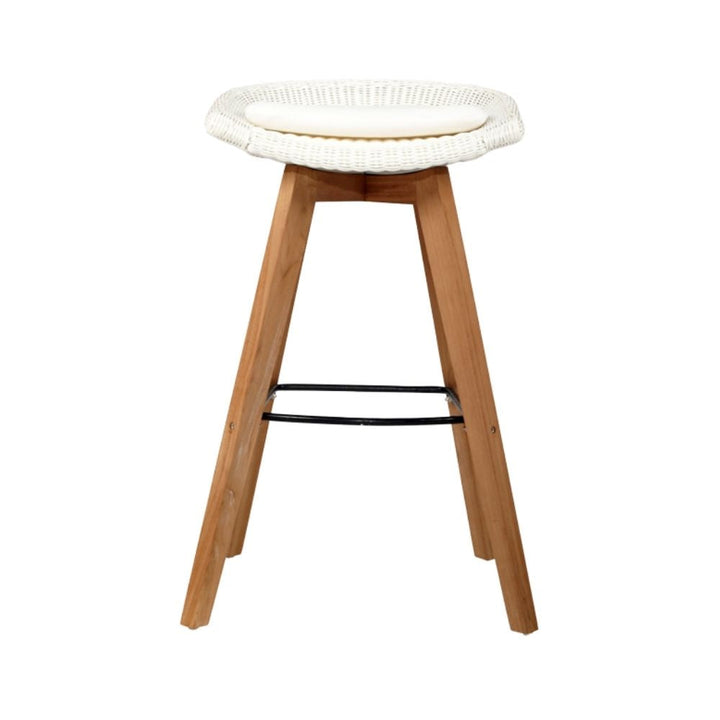 Bar Stools - Mahlia Outdoor Bar Stool Backless (Set Of 2) White 66cm