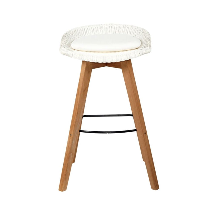 Bar Stools - Mahlia Outdoor Bar Stool Backless (Set Of 2) White 66cm