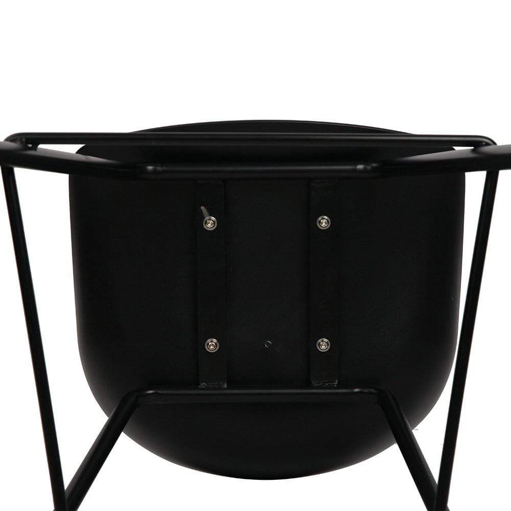 Bar Stools - Michael Set Of 4 Steel Kitchen Bar Stool Black 67cm