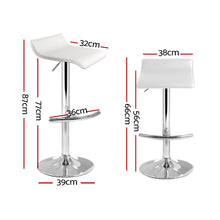 Load image into Gallery viewer, Bar Stools - Michelle Leather Bar Stool Swivel Backless (Set Of 4) White