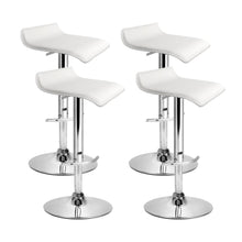 Load image into Gallery viewer, Bar Stools - Michelle Set Of 4 Leather Gas Lift Swivel Kitchen Bar Stool White
