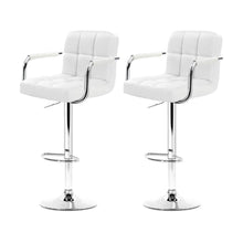 Load image into Gallery viewer, Bar Stools - Noa Set Of 2 Leather Gas Lift Swivel Kitchen Bar Stool White