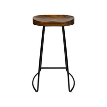 Load image into Gallery viewer, Bar Stools - Parker Industrial Bar Stool Wooden Backless (Set Of 4) Dark Wood 65cm