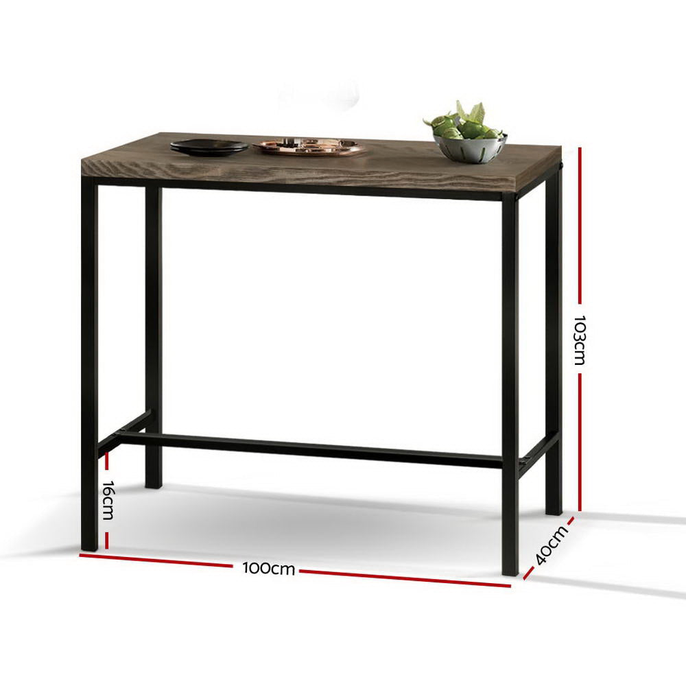 Bar Tables - Ash Industrial Bar Table Dark Wood