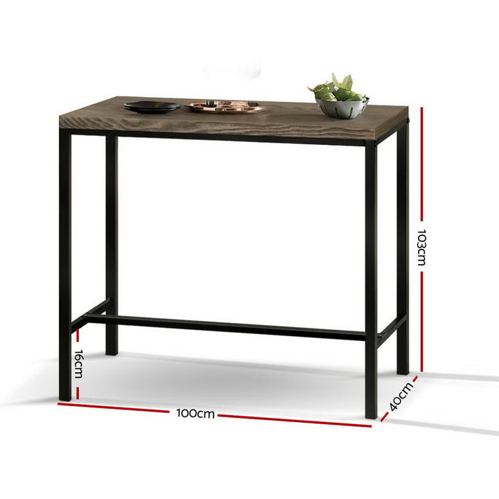 Bar Tables - Ash Industrial Bar Table Dark Wood