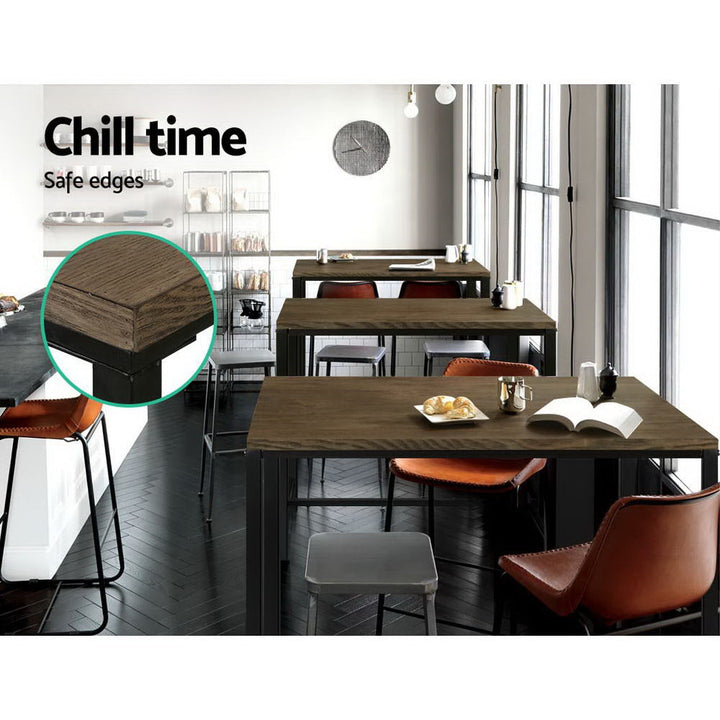 Bar Tables - Ash Industrial Bar Table Dark Wood