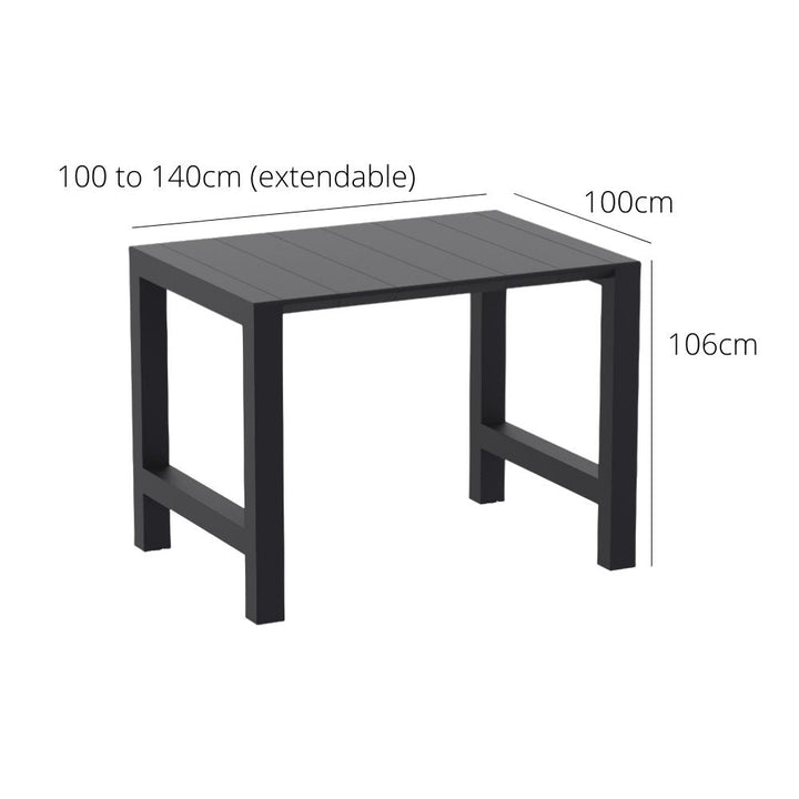 Bar Tables - Chicago Outdoor Bar Table Black 106cm