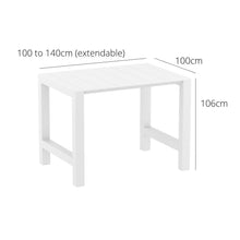 Load image into Gallery viewer, Outdoor Bar Table Sets - Chicago + Aero Outdoor Bar Set (5 Piece) White