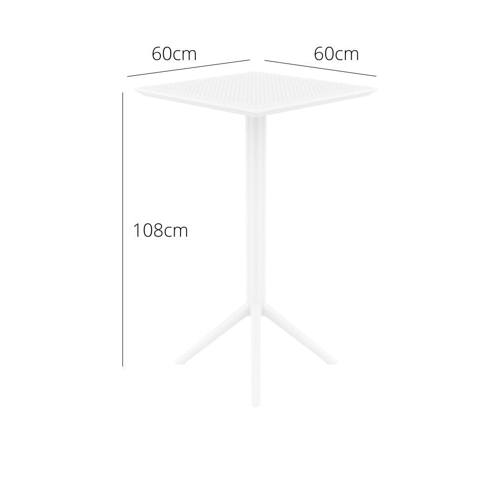Buy Mika Outdoor Bar Table (Square Top) White Bar Stool Home