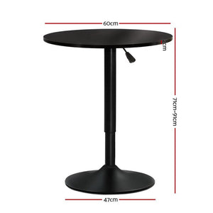 Bar Tables - Oden Adjustable Height Gas Lift Bar Table Black