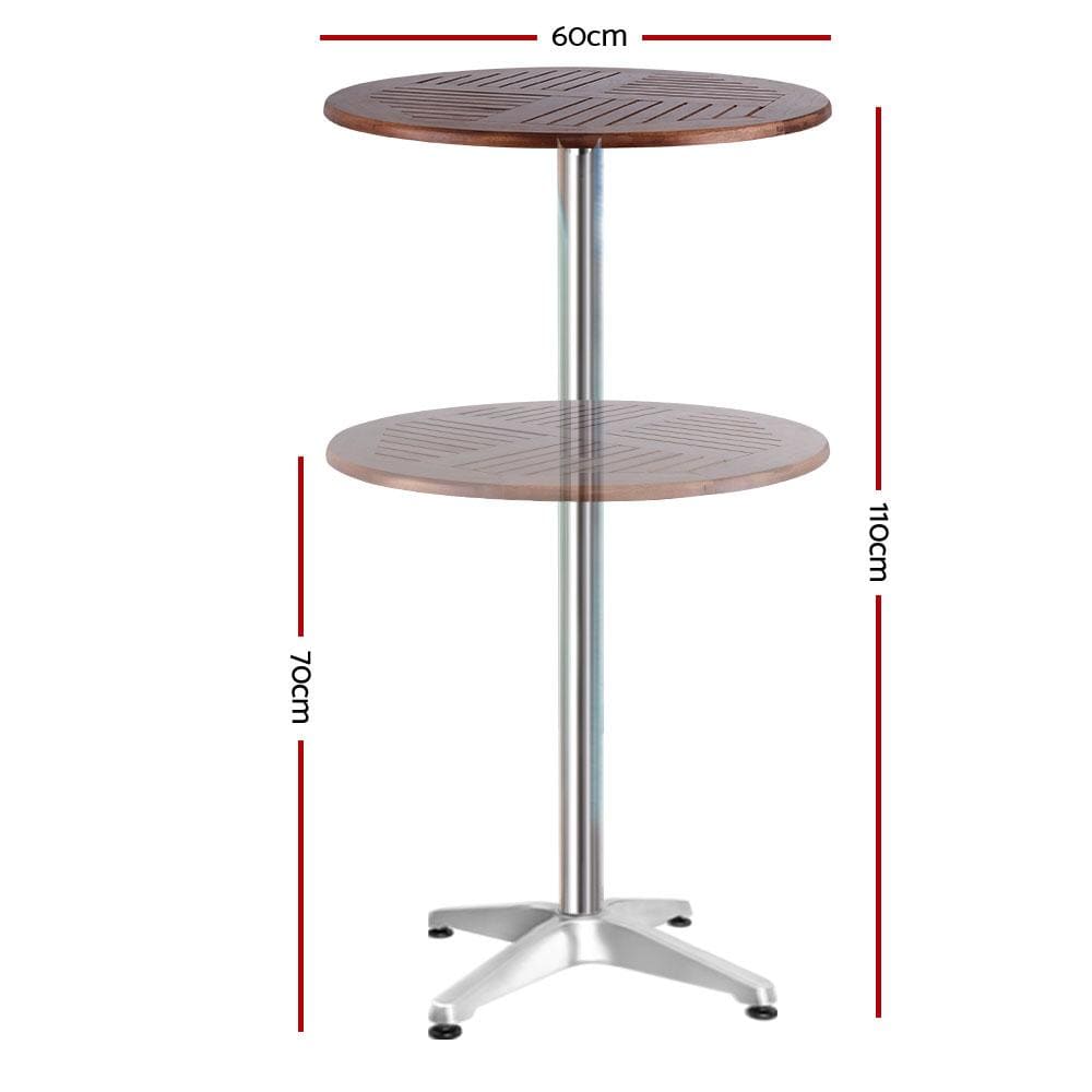Buy Woody Outdoor Bar Table Wooden Adjustable Height | Bar Stool Home