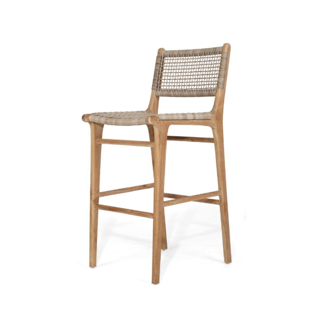 Kai Wooden Bar Stool Washed Grey 75cm