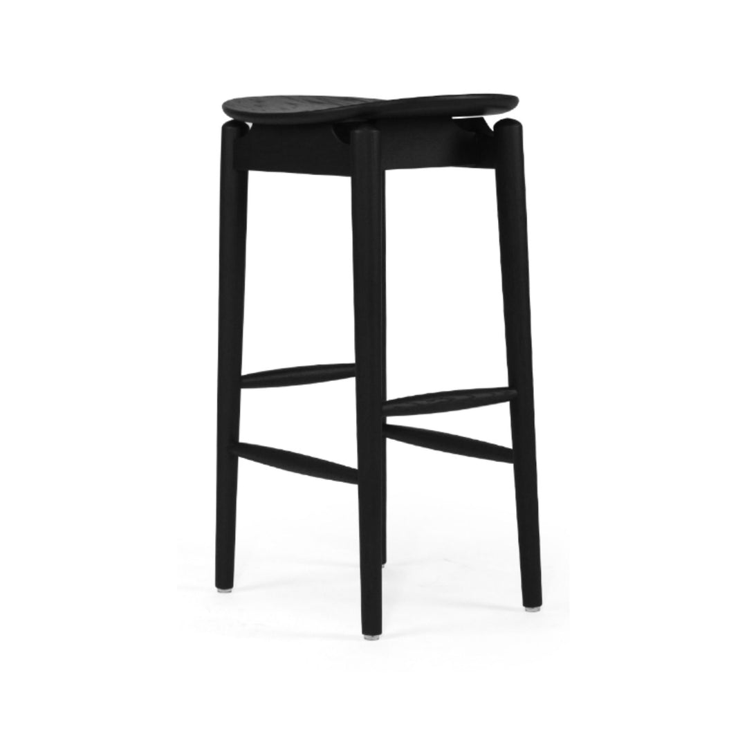 Memphis Wooden Counter Stool Backless Black 66cm