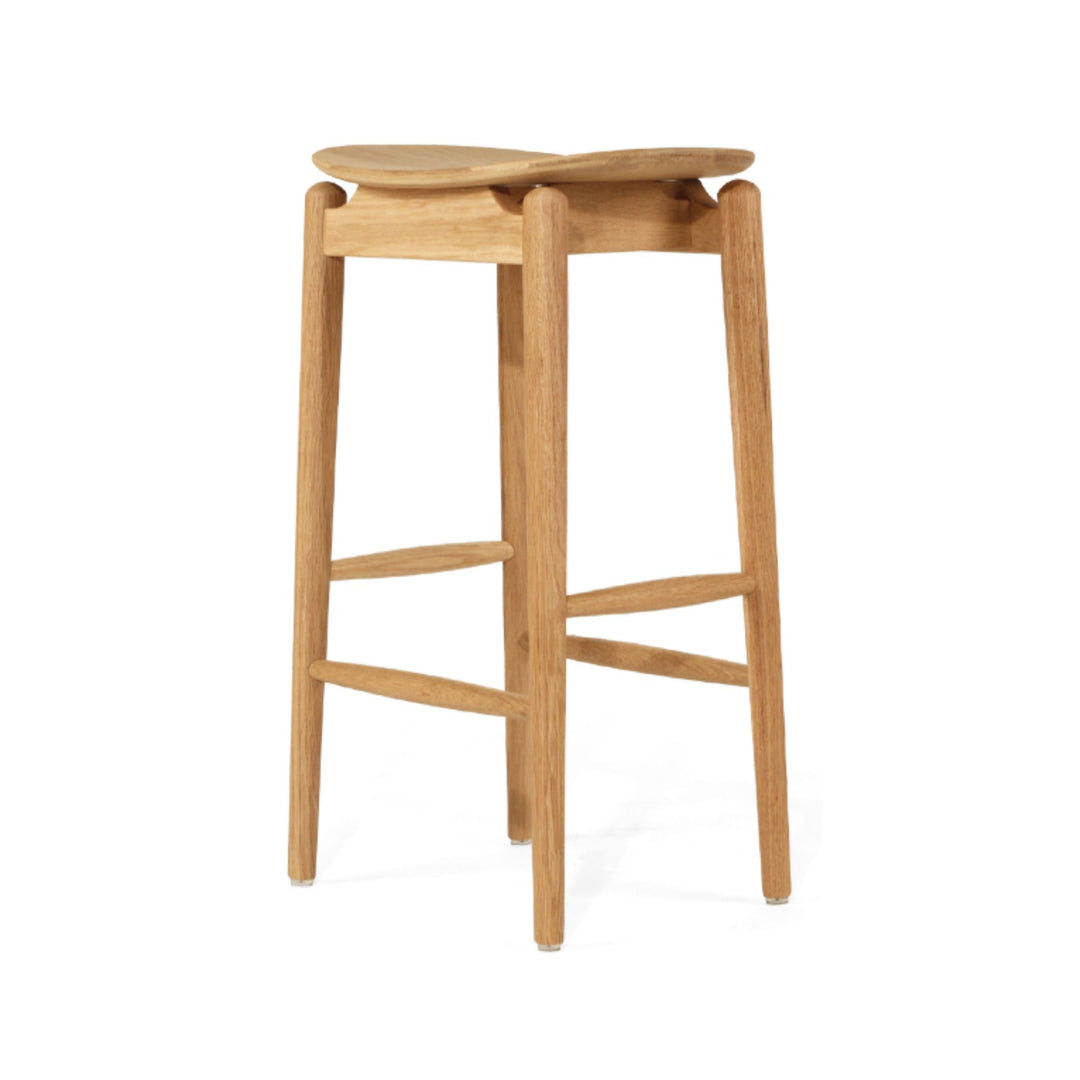 Memphis Wooden Counter Stool Backless Natural 66cm