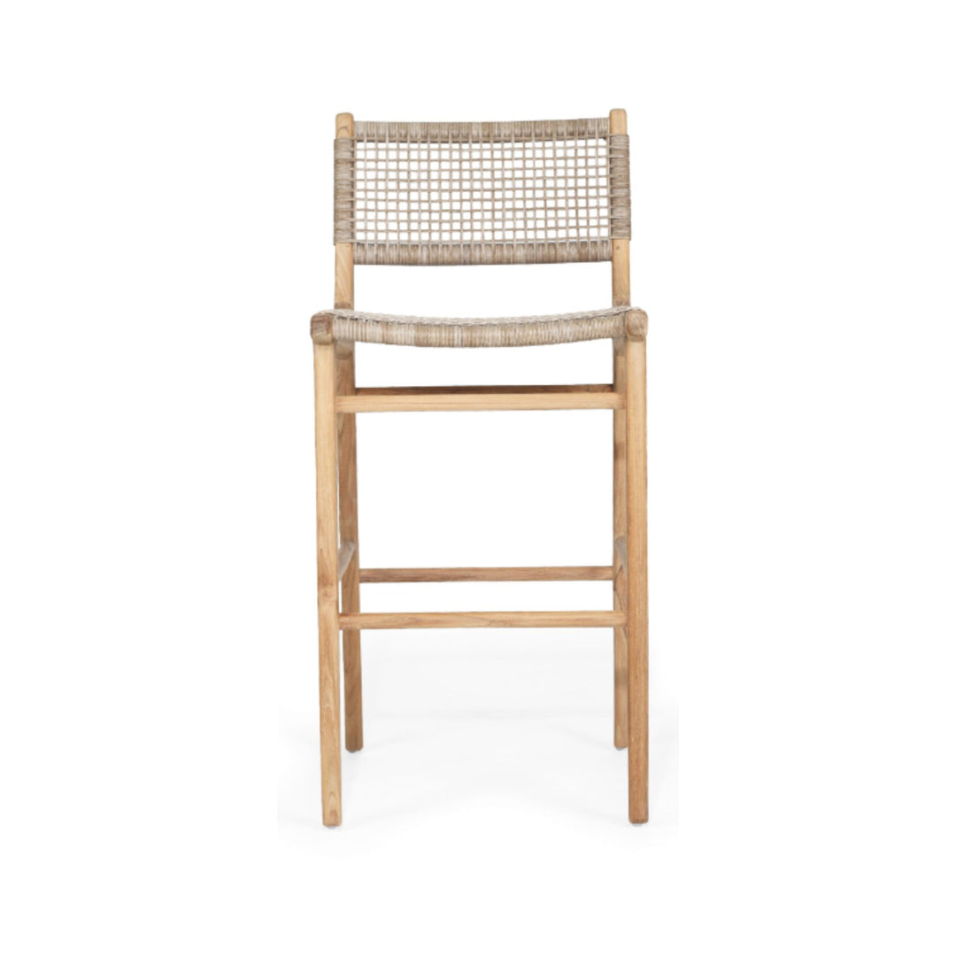 Kai Wooden Bar Stool Washed Grey 75cm