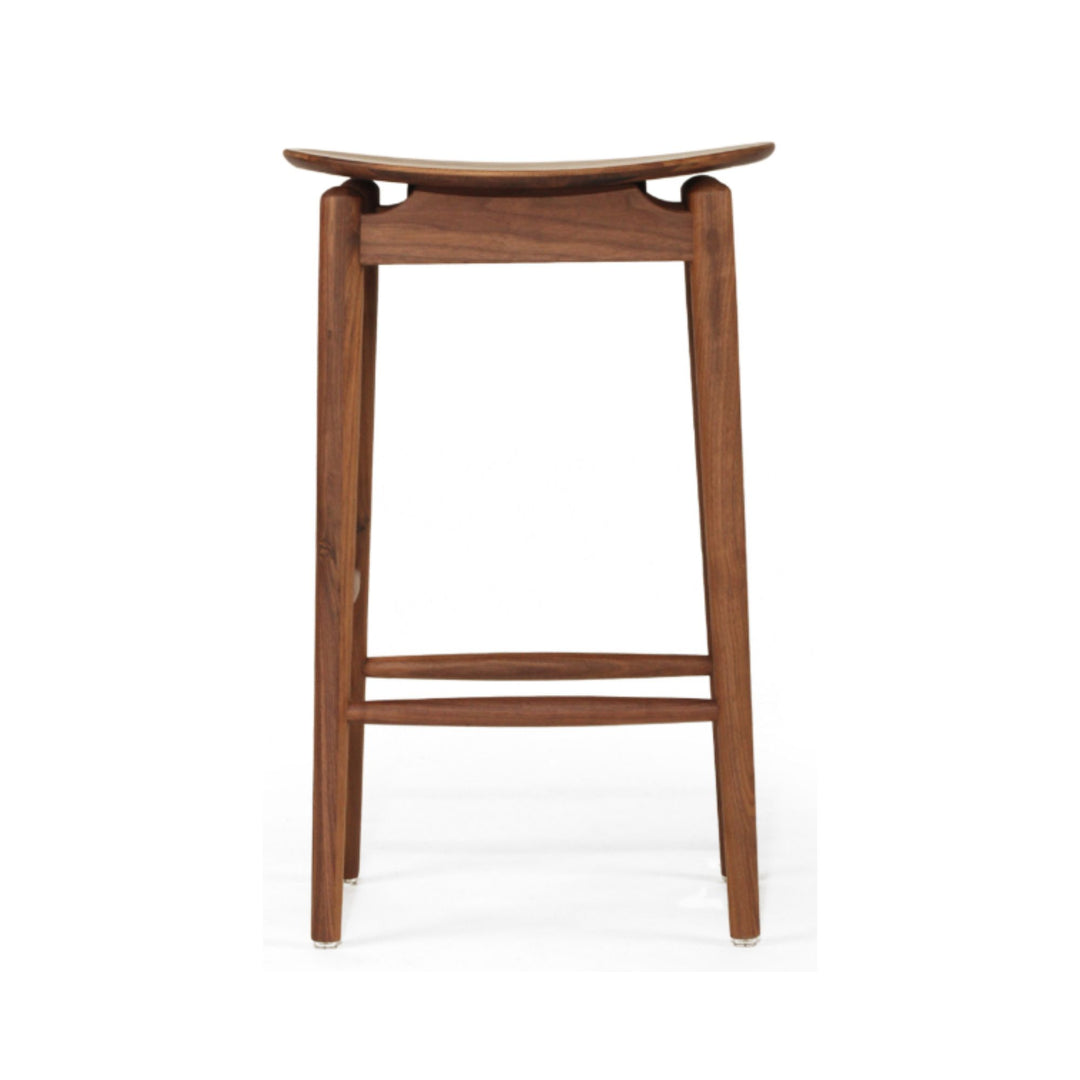 Memphis Wooden Counter Stool Backless Walnut 66cm