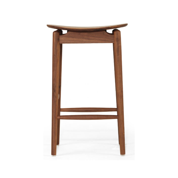Memphis Wooden Counter Stool Backless Walnut 66cm