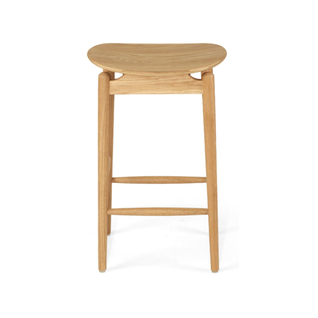 Memphis Wooden Counter Stool Backless Natural 66cm