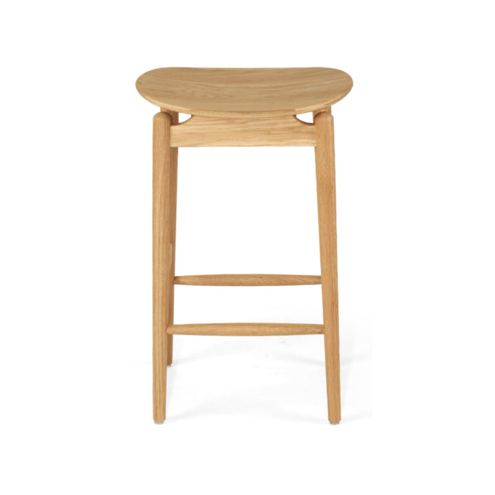 Memphis Wooden Counter Stool Backless Natural 66cm