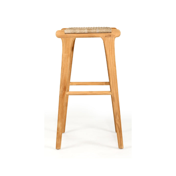 Kai Wooden Bar Stool Backless Washed Grey 75cm