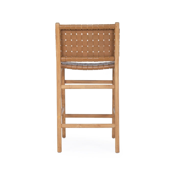Karina Leather Counter Stool (Woven) Tan 65cm