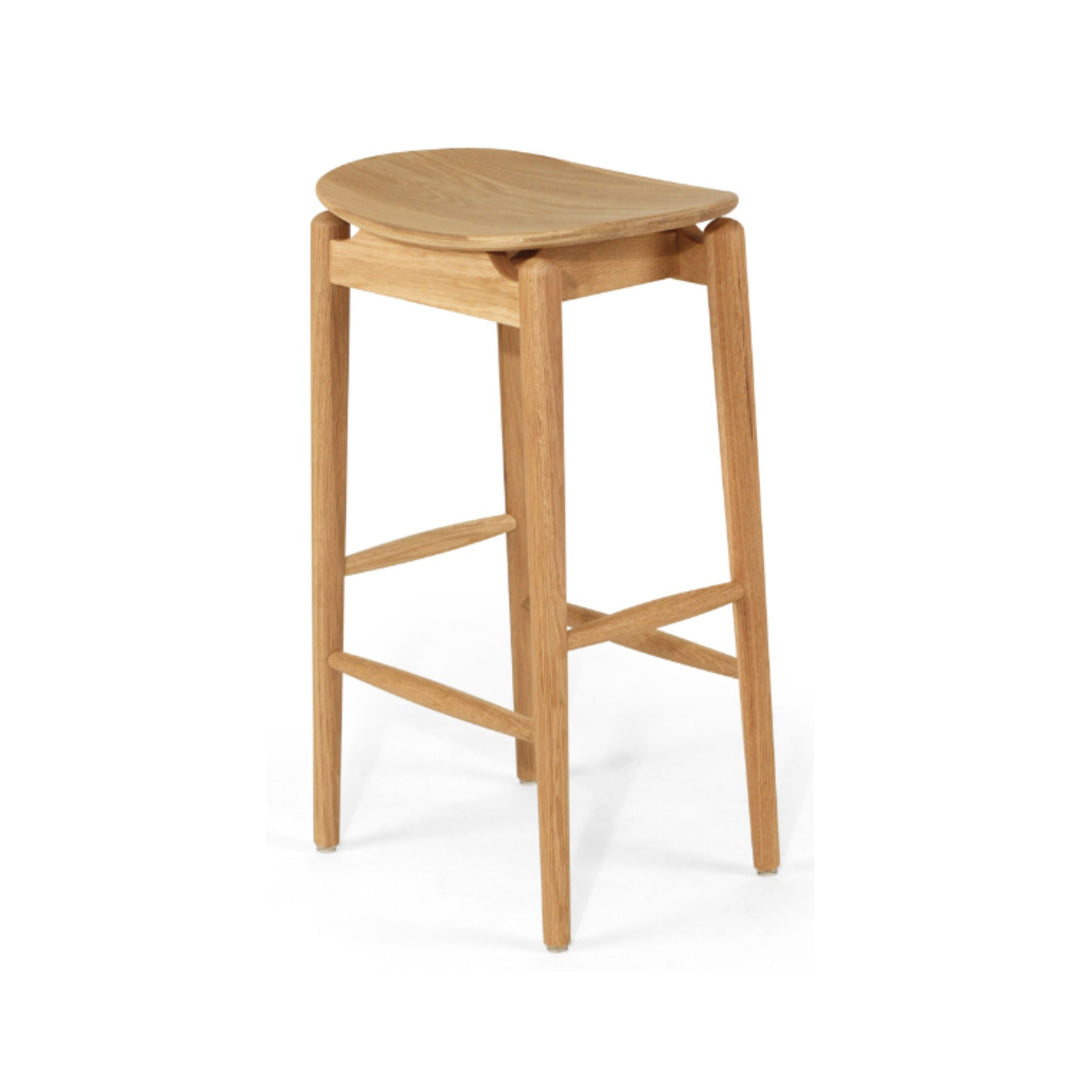 Memphis Wooden Counter Stool Backless Natural 66cm