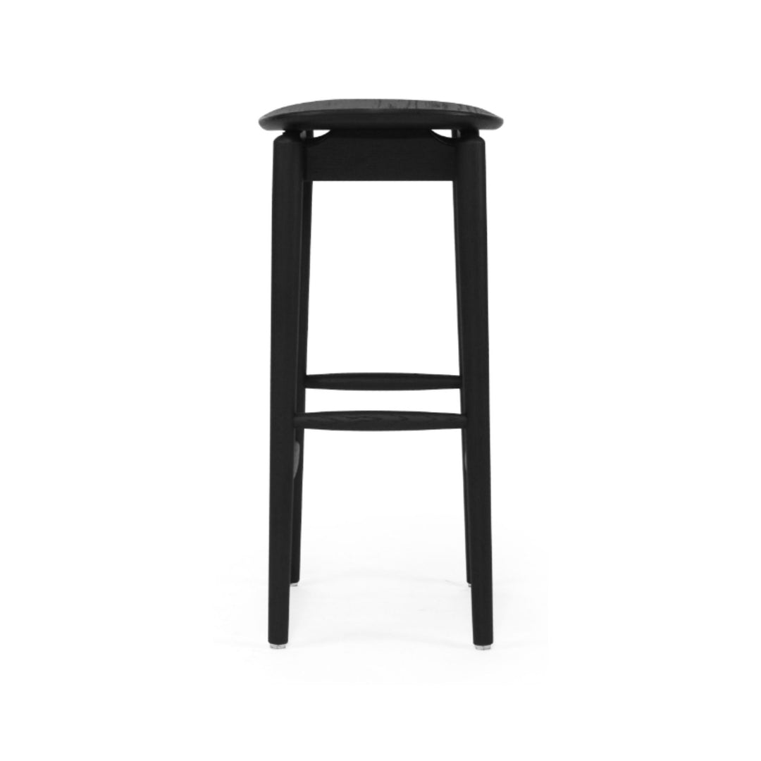 Memphis Wooden Counter Stool Backless Black 66cm
