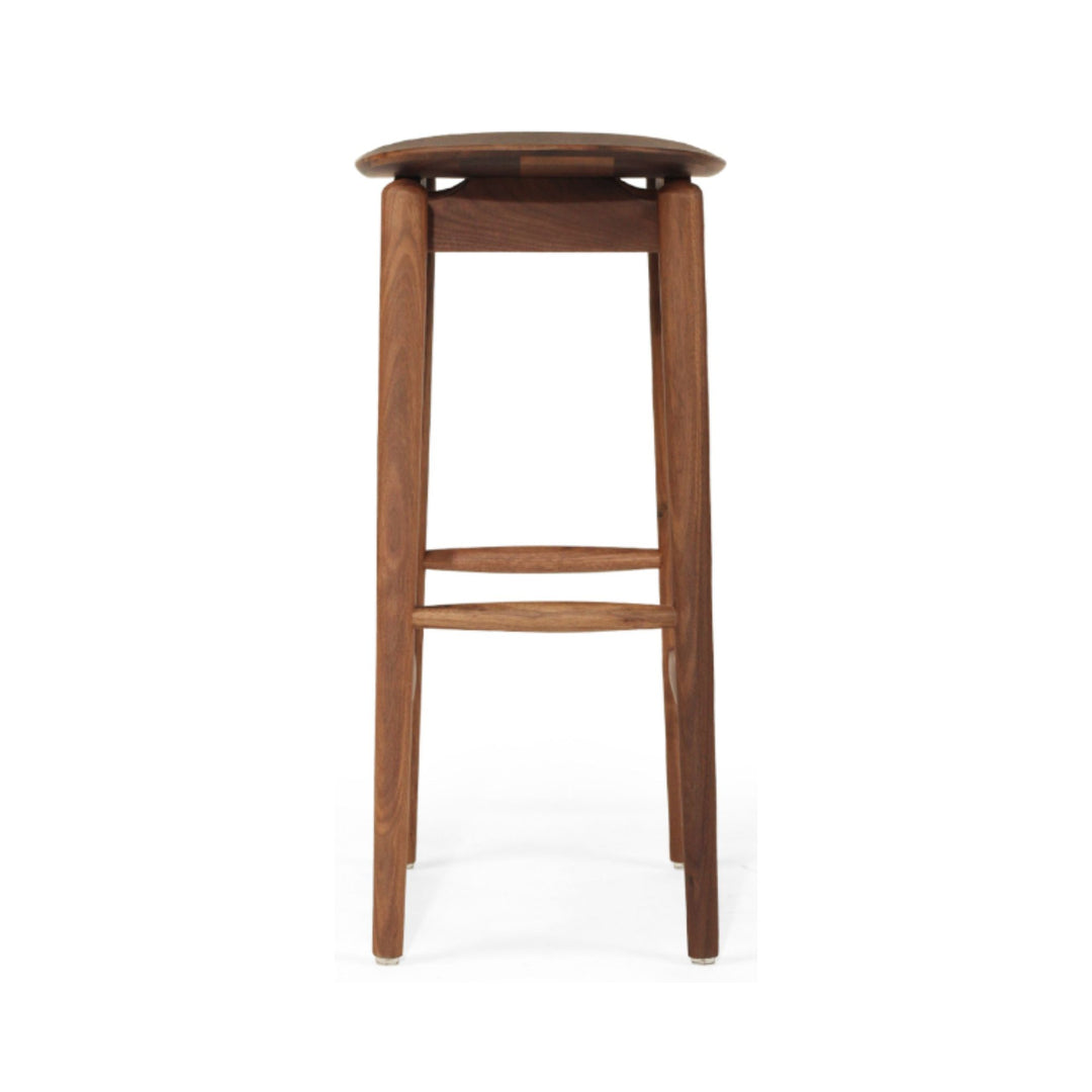 Memphis Wooden Counter Stool Backless Walnut 66cm