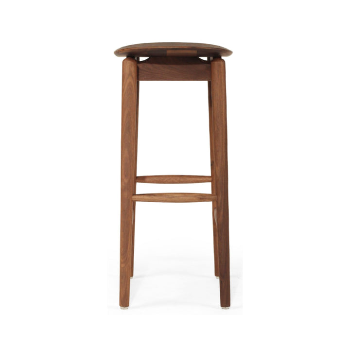 Memphis Wooden Counter Stool Backless Walnut 66cm