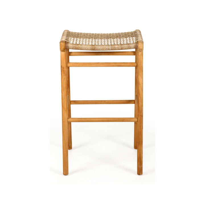 Kai Wooden Bar Stool Backless Washed Grey 75cm