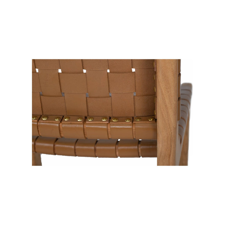 Karina Leather Counter Stool (Woven) Tan 65cm