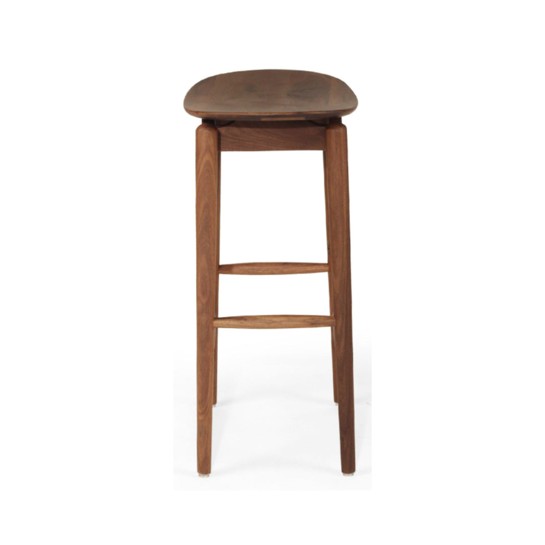 Memphis Wooden Counter Stool Backless Walnut 66cm