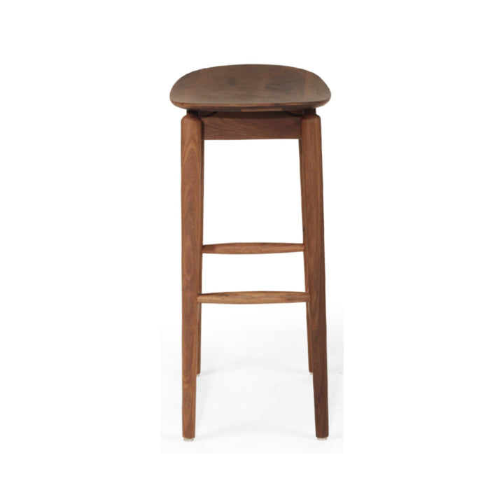 Memphis Wooden Counter Stool Backless Walnut 66cm