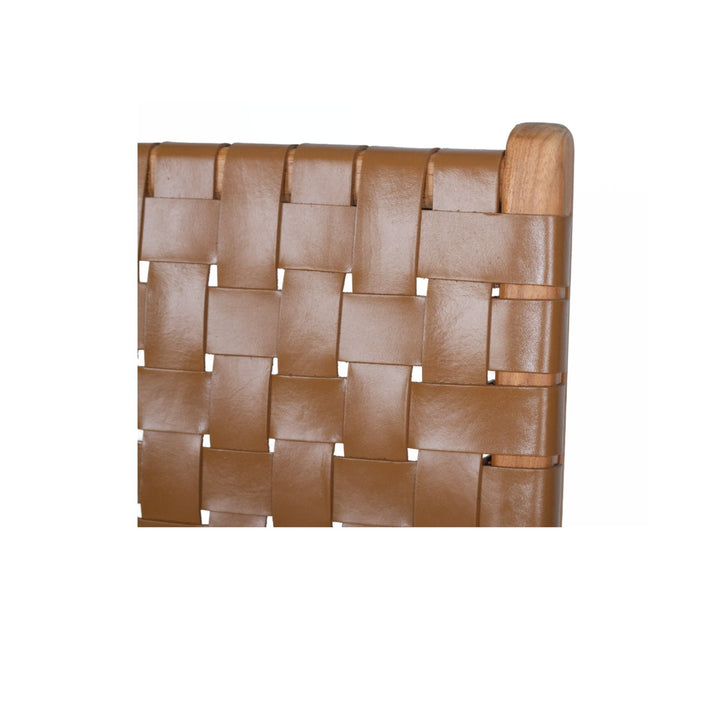 Karina Leather Counter Stool (Woven) Tan 65cm
