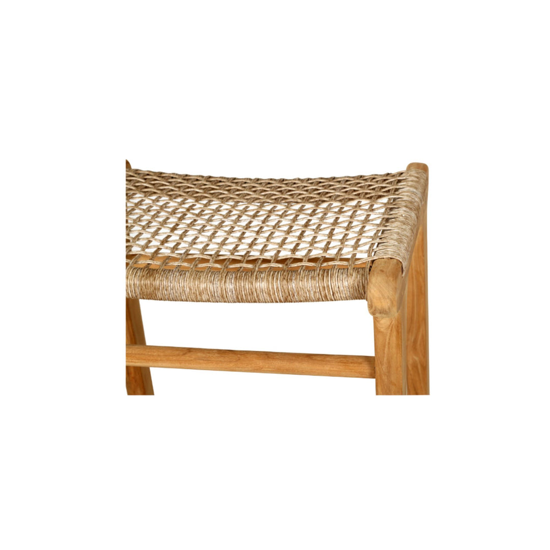 Kai Wooden Bar Stool Backless Washed Grey 75cm