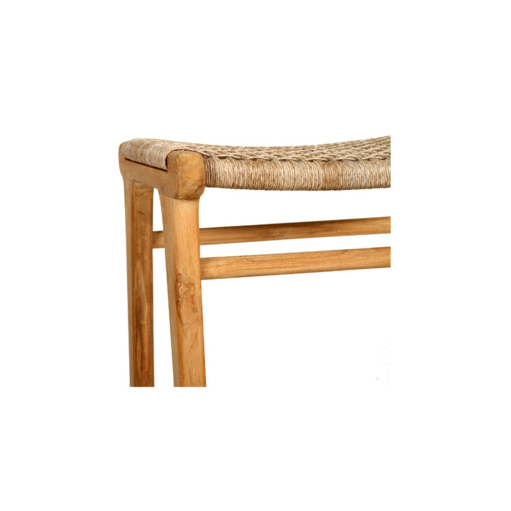 Kai Wooden Bar Stool Backless Washed Grey 75cm