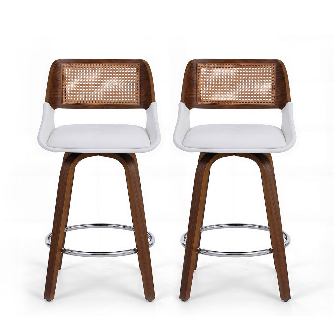 Artiss Wooden Bar Stools Set of 2 Swivel Kitchen Counter Stool Chair 60cm Seat Height