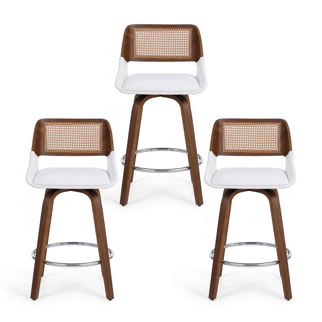 Artiss Wooden Bar Stools Set of 3 Swivel Kitchen Counter Stool Chair 60cm Seat Height