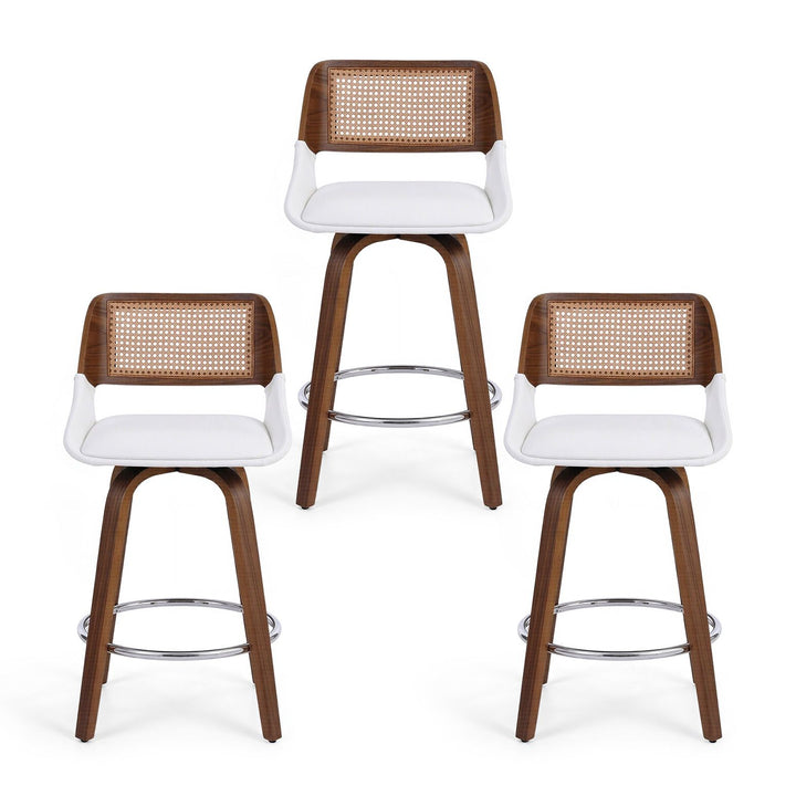 Artiss Wooden Bar Stools Set of 3 Swivel Kitchen Counter Stool Chair 60cm Seat Height