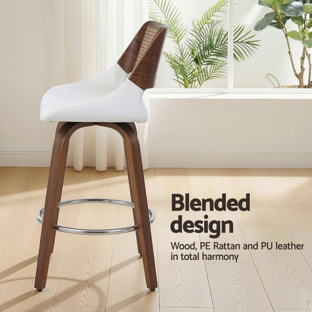 Artiss Wooden Bar Stools Set of 3 Swivel Kitchen Counter Stool Chair 60cm Seat Height